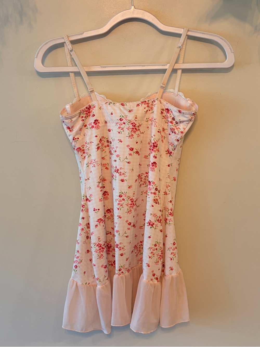 Vintage Style Floral Corset Chemise Pink Lace Bustier Coquette Balletcore Y2K - Picture 8 of 8